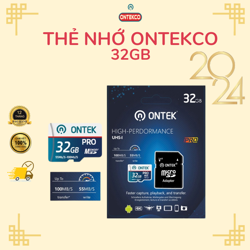 เมมโมรี่การ์ด ONTEKCO 32G micro SD พร้อมความเร็วสูงสุด 80M/s เฉพาะสําหรับกล้อง