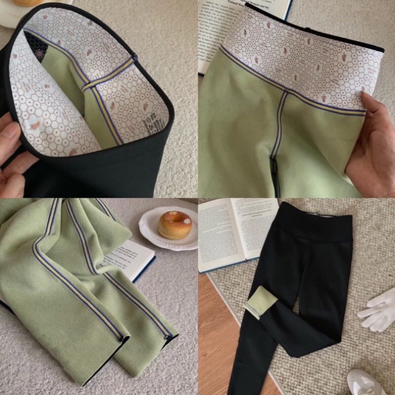 (TYPE 1) 9.0 Felt-Lined Leggings Full Box QC Standard Shaping Butt Lift Belly Gene (รวมภาพถ่ายจริง)