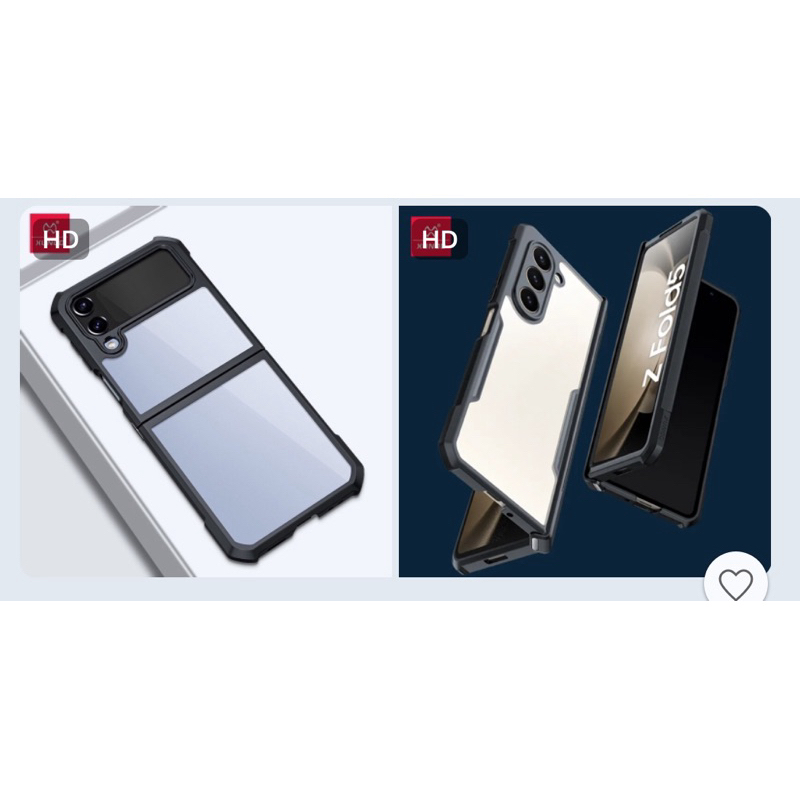 Zlip 4, Zfold 3, เคส Zfold 5 มีขอบกันกระแทกและด้านหลังพลาสติกใส
