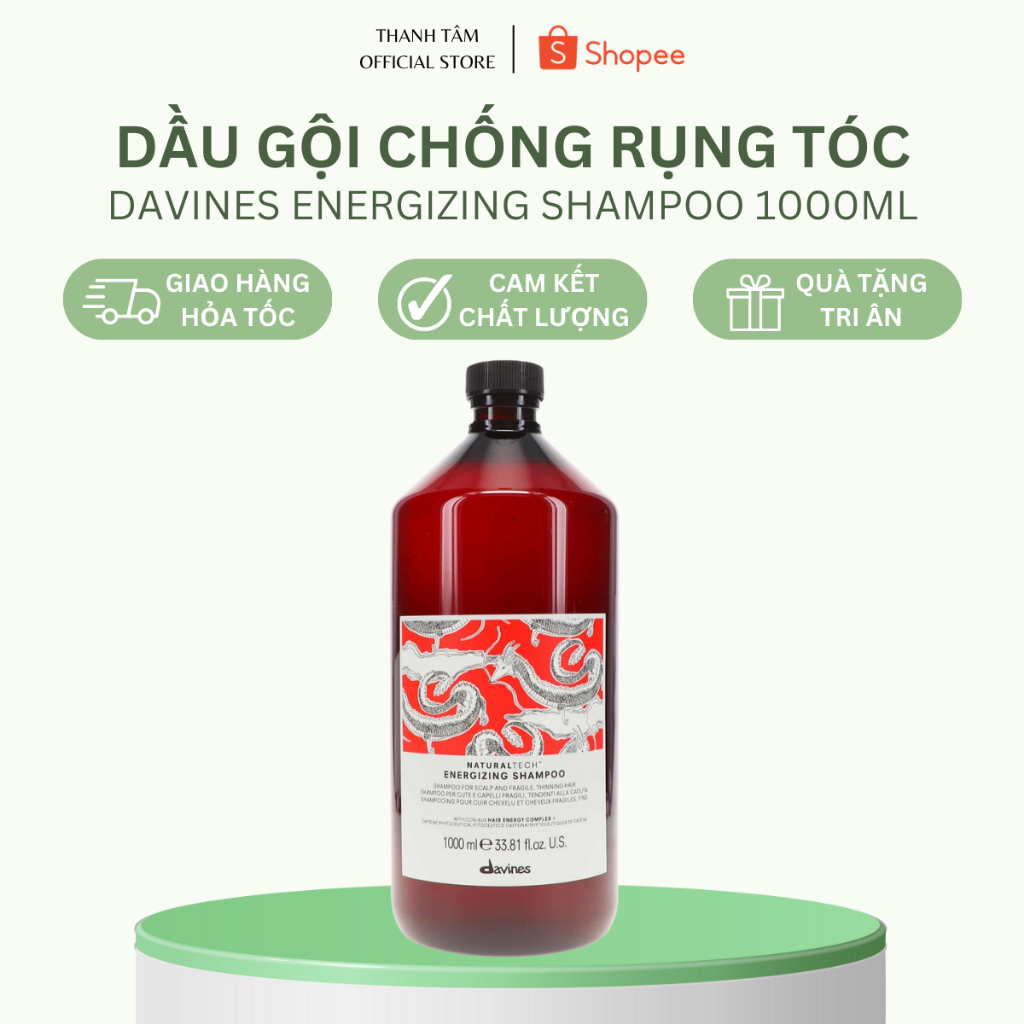 Davines Energizing Shampoo 1000ml, สําหรับ Thin, Thin, Easy-To-Loss Hair Loss | ธานแทม