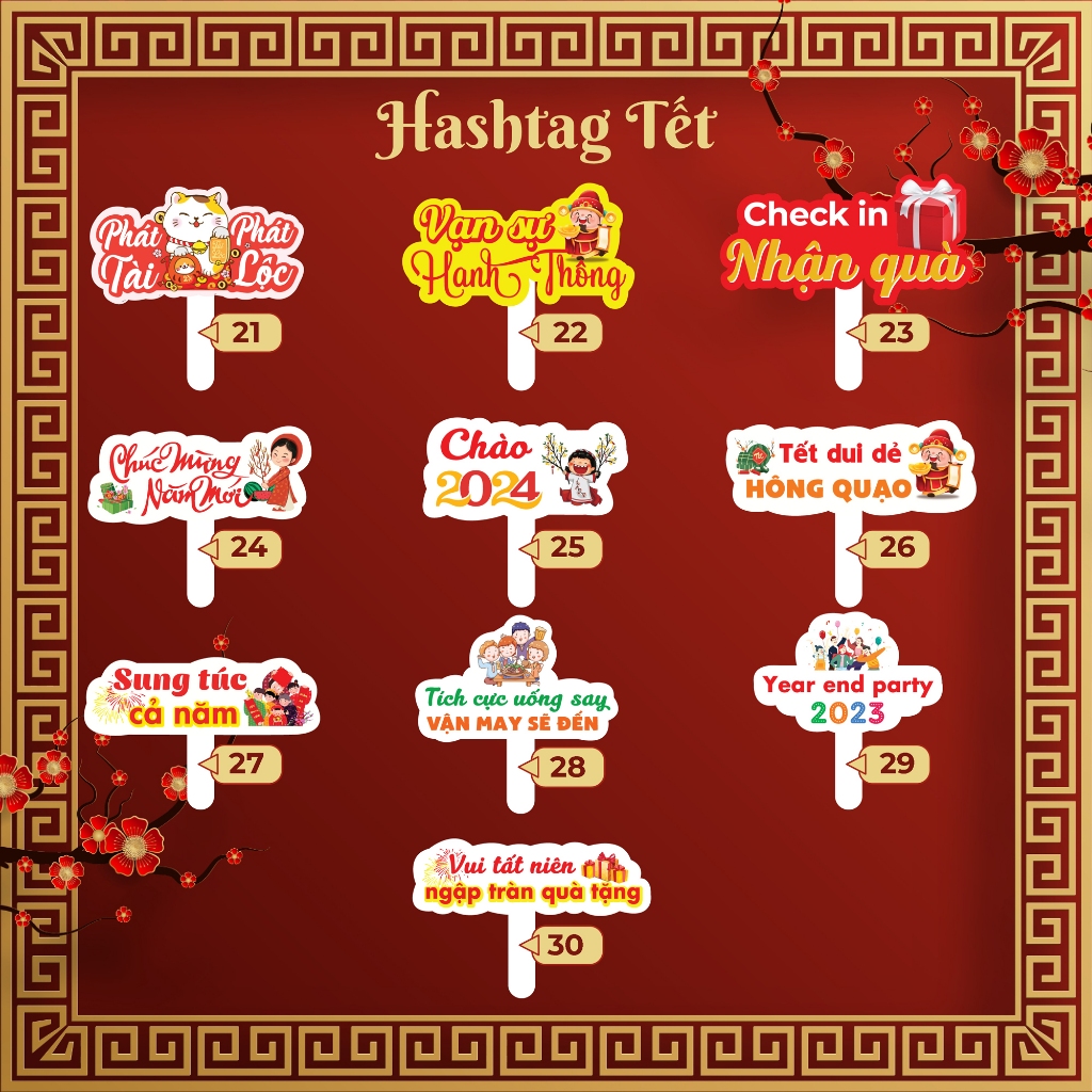 บอร์ดรวมป้ายมือถือสําหรับถ่ายรูปET, HAPPY NEW YEAR, HAPPY NEW YEAR, ALL YEAR (MS 21 - 60)