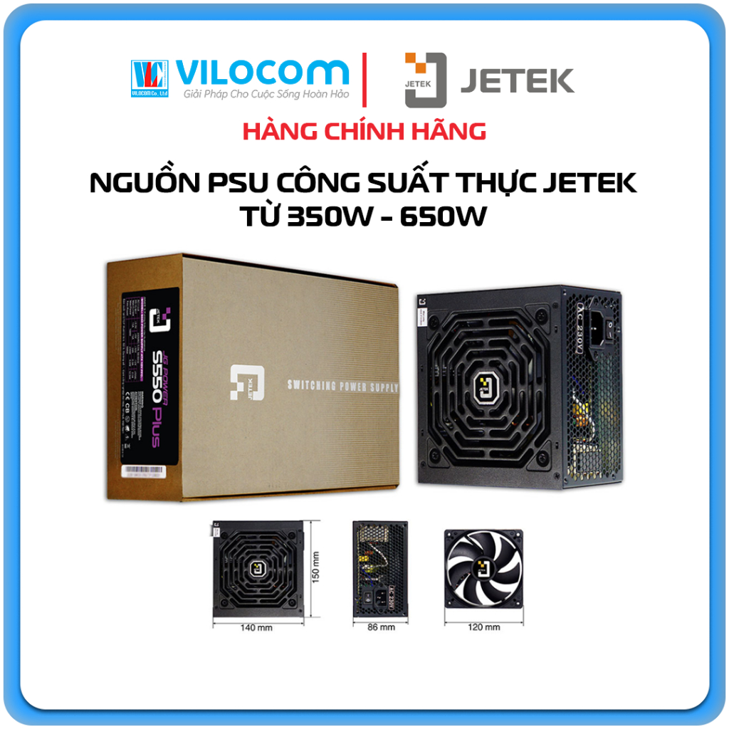 Jetek แหล่งจ่ายไฟคอมพิวเตอร์ 350,400,450,500,550,600V3,J600V2,J650V2 ครบกล่อง