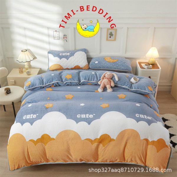 ปลอกผ้านวมสักหลาดลายตลกและซิปประสาน ขนาด 2x2.3m - ผ้าปูที่นอน