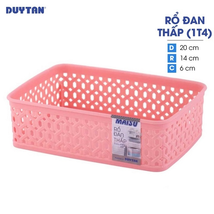 DUY TAN Matsu 1T4 ตะกร้าพลาสติกทอต่ํา (20 x 14 x 6 ซม.)