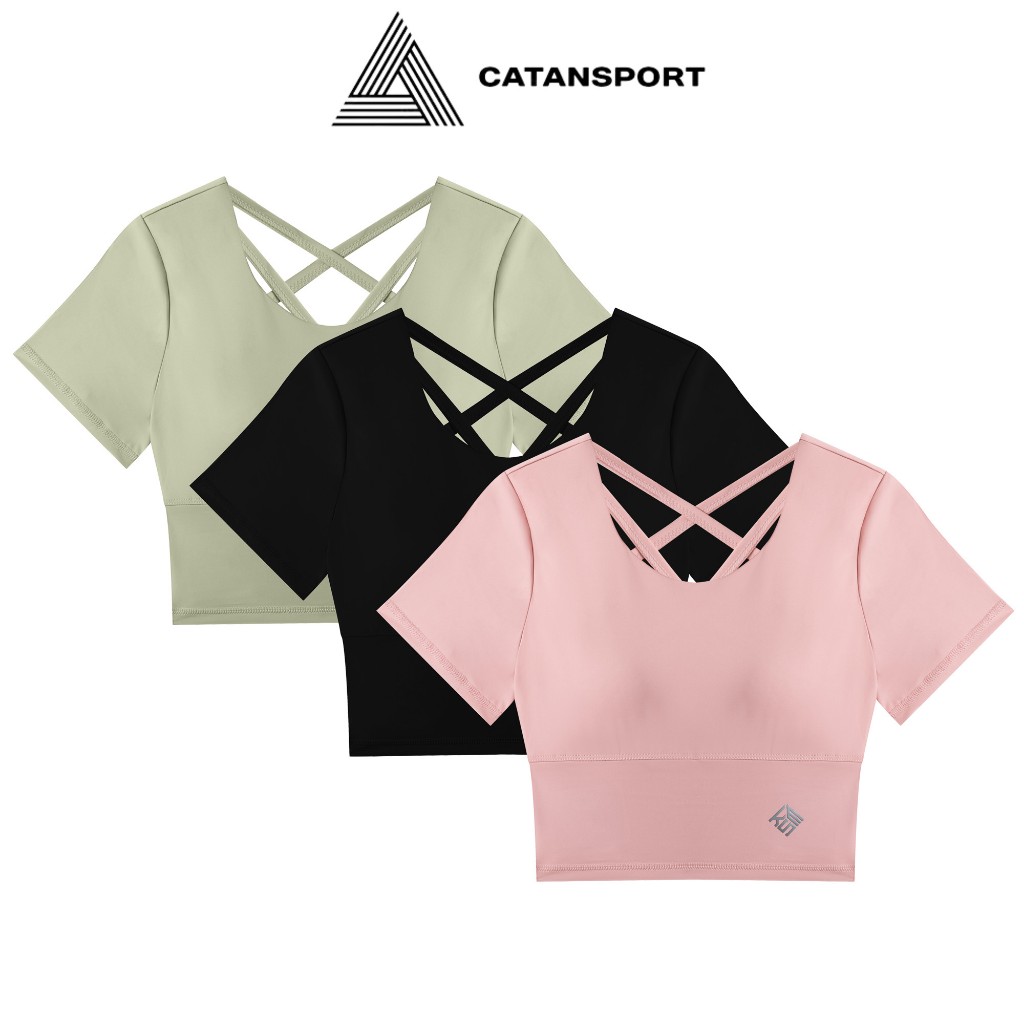 Catan SPORT Women 'S Sports Bra Yoga Aerobic Slim Form Shock-Resistant Soft Breathable T-Shirt ABR02