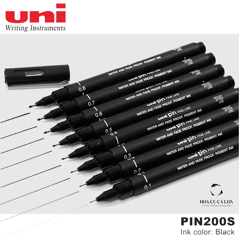 [FISH] ปากกาเส้น Uni Pin 200 - ปากกาเส้น Uni Pin 200 - ปากกาสายกันน้ํา - RIGHT INK