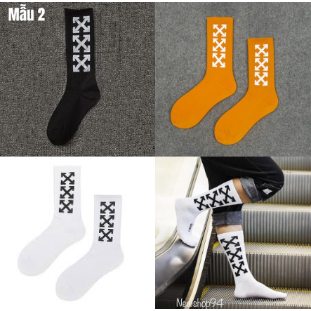 ถุงเท้าคัทสูง OFFWHITE 3X - ถุงเท้ากีฬา Unisex