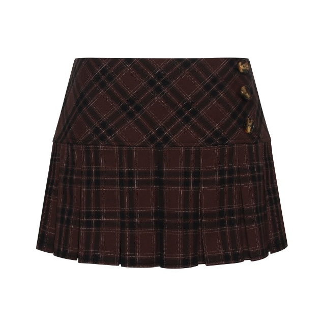 พรีเมี่ยม PLAID MINI SKIRT LOW WAIST DRESS