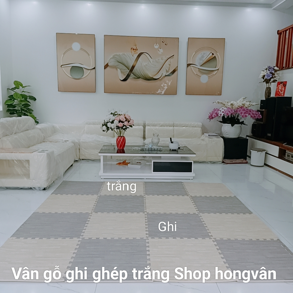 [ราคาตัด] พรมปูพื้นโฟมลายไม้ 3D ขนาด 60x60x1cm 1 ชิ้น ราคา 21000 VND
