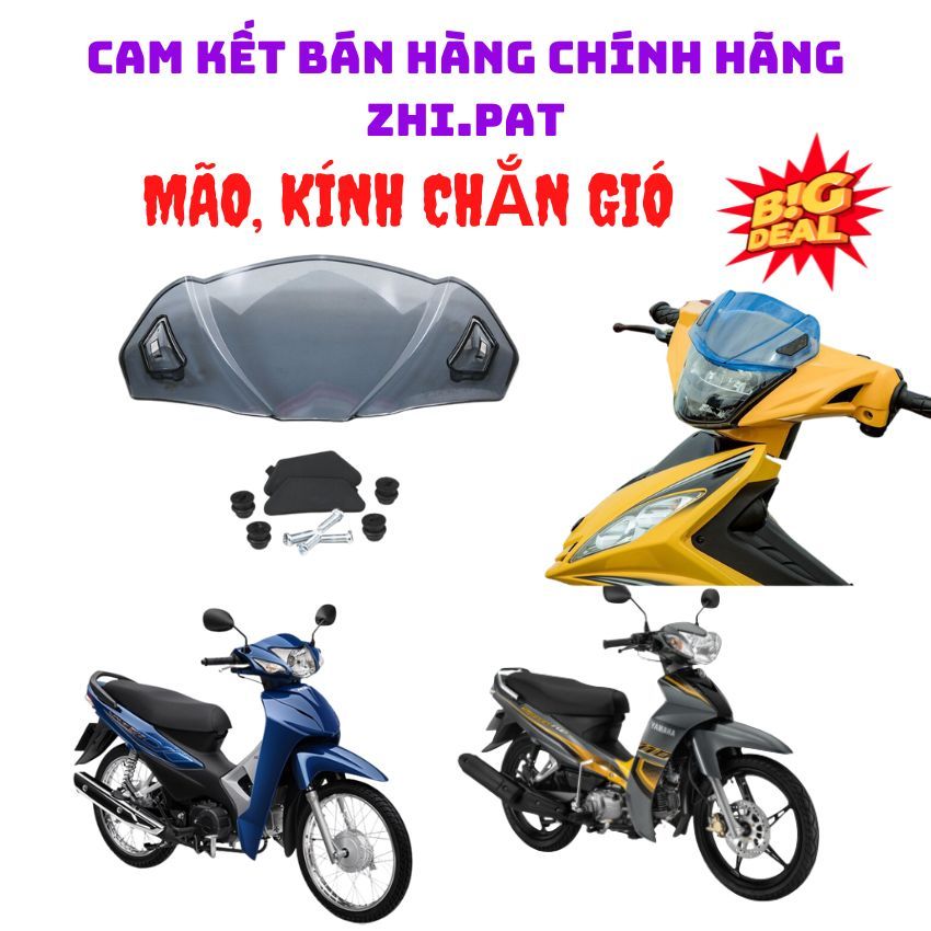 Winner Winner X Wave Exciter 135 บังลม มงกุฎ Zhipat สีดําสโมคกี้แท้