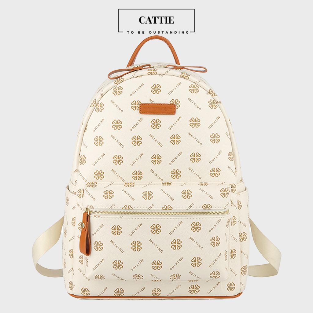 กระเป๋าเป้หนังแฟชั่น Lv Pu Leather Backpack High-Quality Pu Leather Backpack mc School Bag Outing La