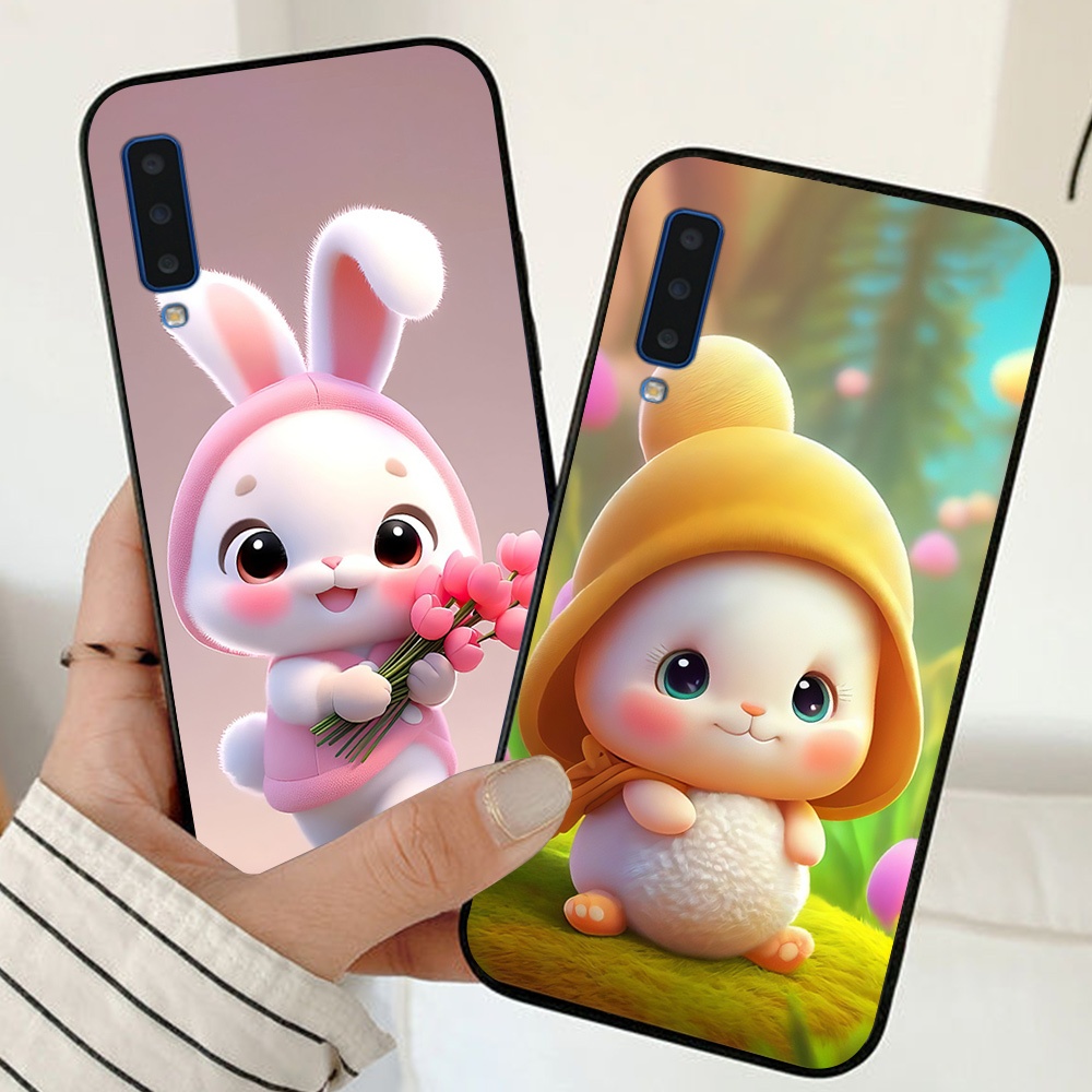 เคส Samsung a7 2018 / ss a9 2018 พิมพ์ลายกระต่ายน่ารัก