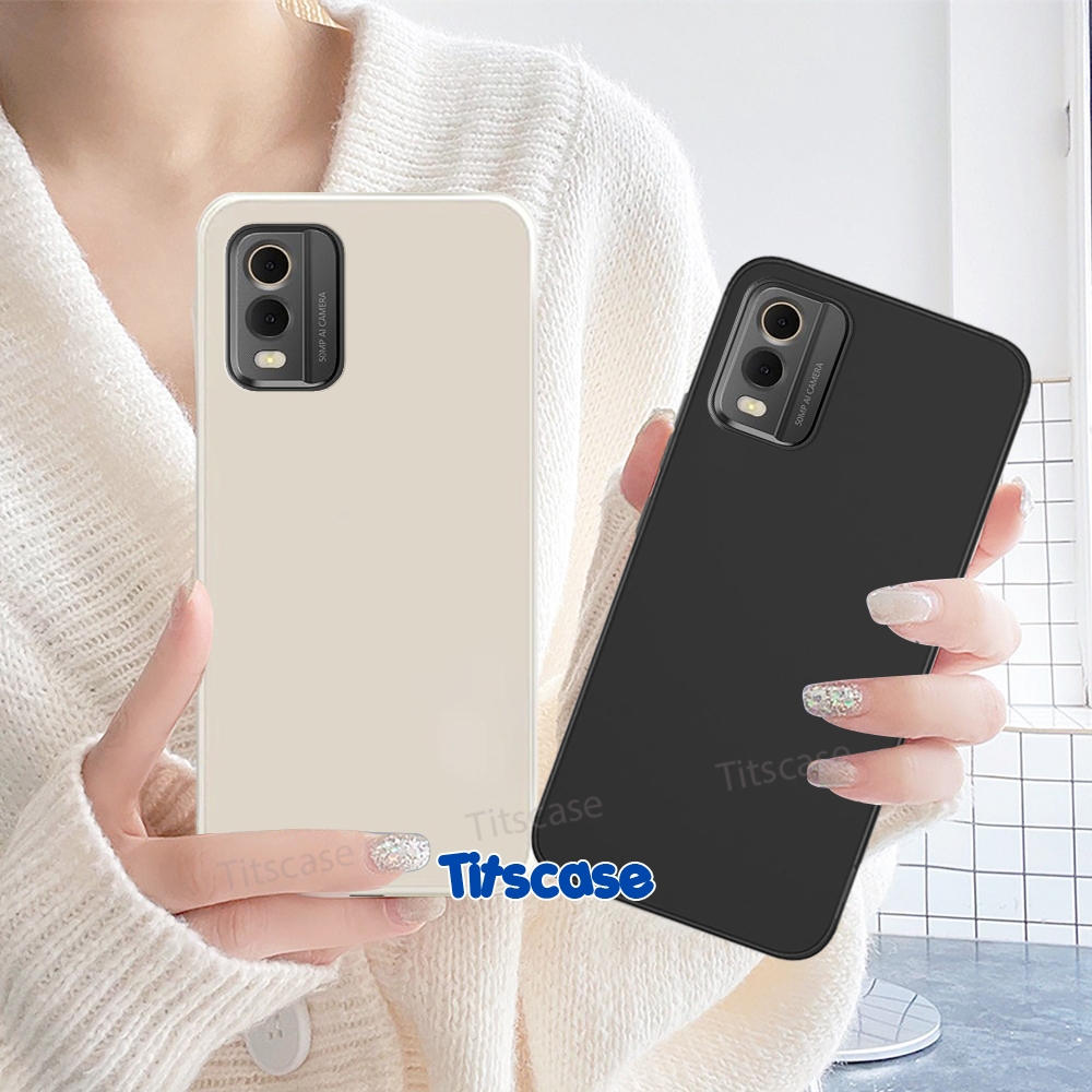 เคส Nokia C32 soft TPU ขอบสี่เหลี่ยมปกป้องกล้อง