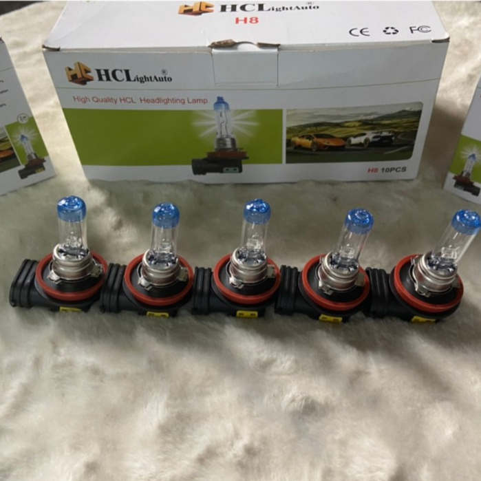 กล่องหลอดไฟหน้ารถ 10 ชิ้น หลอดไฟ H8 HCL 12V 35W.