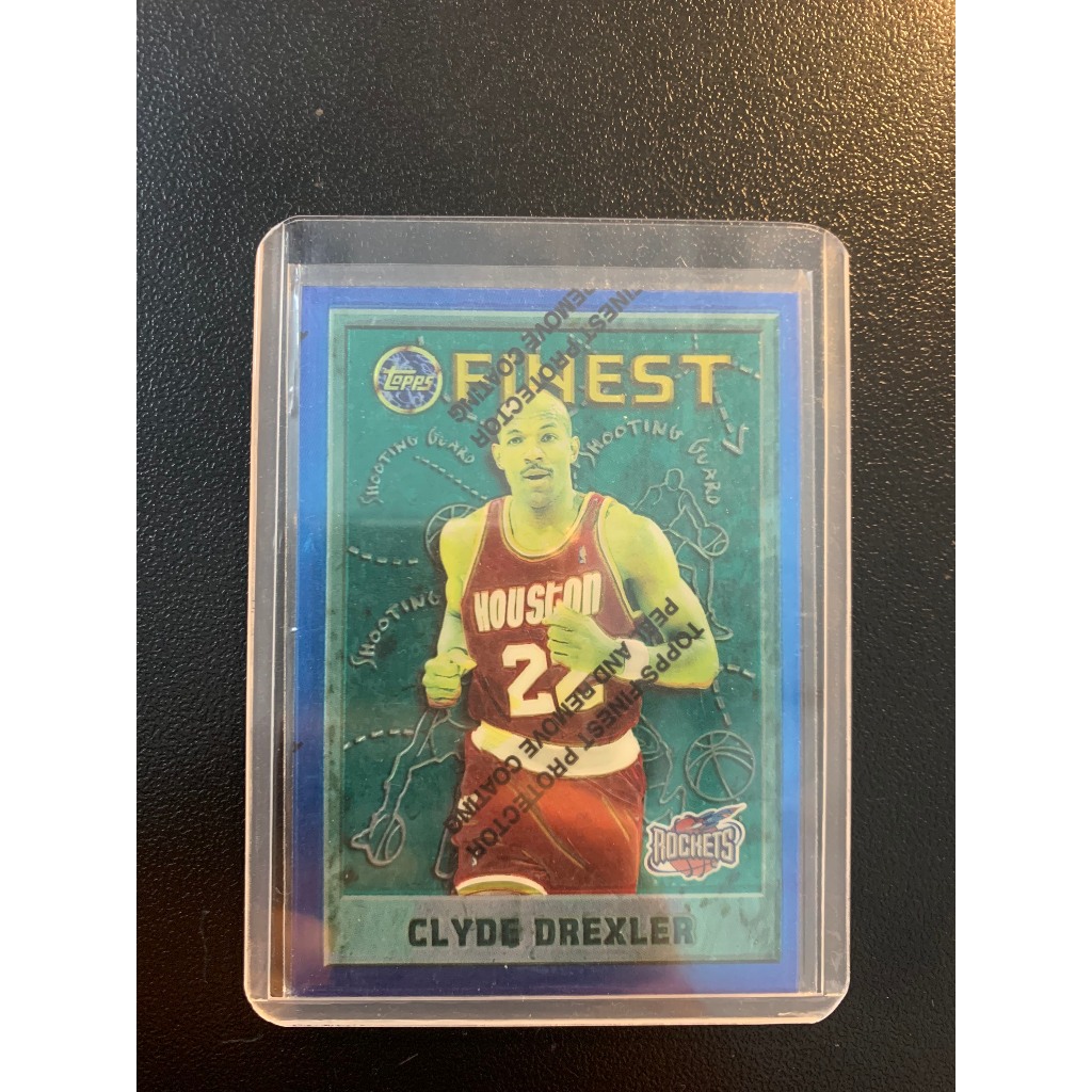 A672 Clyde Drexler Houston Rockets Topps Finest 1996 การ์ดบาสเกตบอล