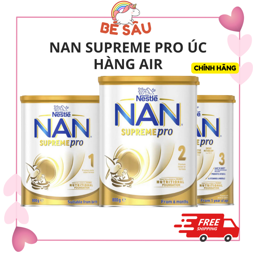 Nan Supreme Pro Australia 1,2,3 Part 800g นมไฮโดรไลซ ์ สําหรับทารกที ่ มีโปรตีนจากวัวอ ่ อน