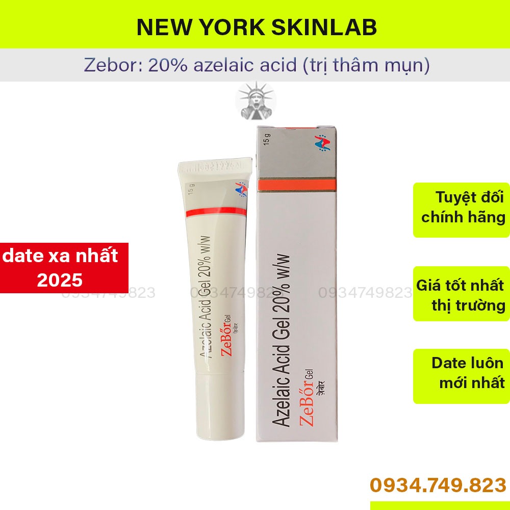Zeborgging gel ( 15g ) - กรดอะเซลาอิก 20 %, Hetero Acne Spot Cream, ezanic, skinoren, azclear