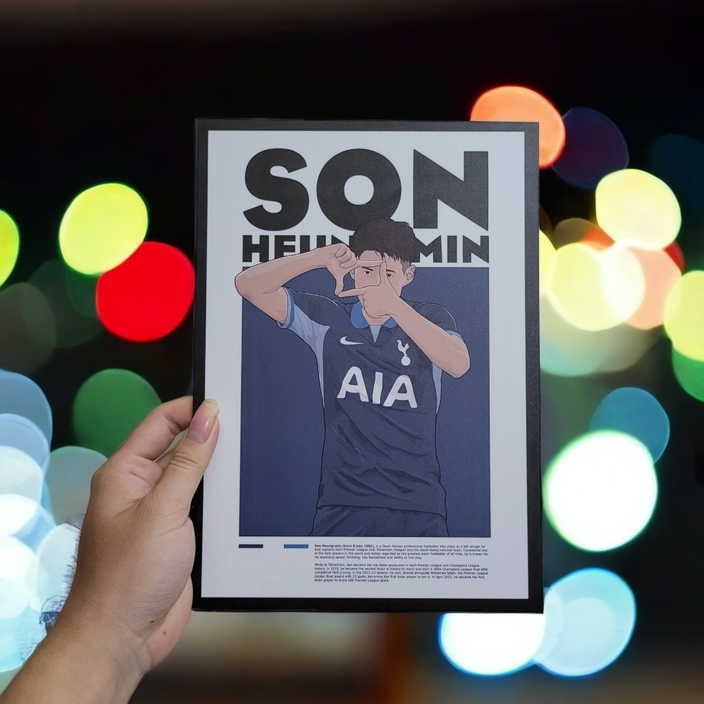 ️ โปสเตอร์นักฟุตบอล Son Heung-Min - รูปลอกติดผนัง - ผู้เล่นฟุตบอล Spurs Tottenham Hotspur