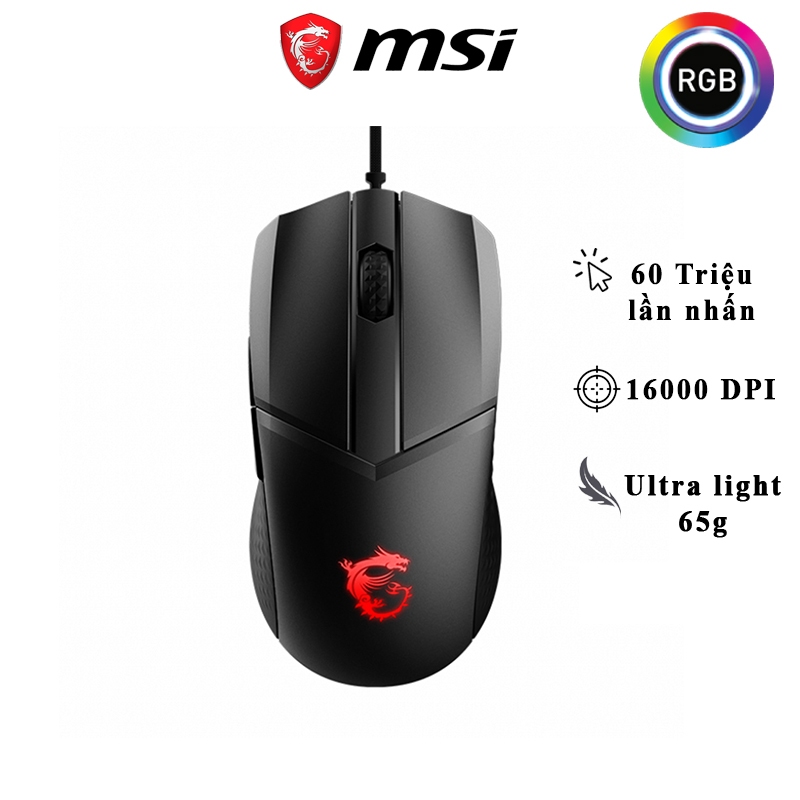 [SUPER CHEAP] MSI Clutch GM41 Lightweight V2 LED RGB Mouse, 16000 DPI - เมาส์สําหรับเล่นเกม MSI ของแ