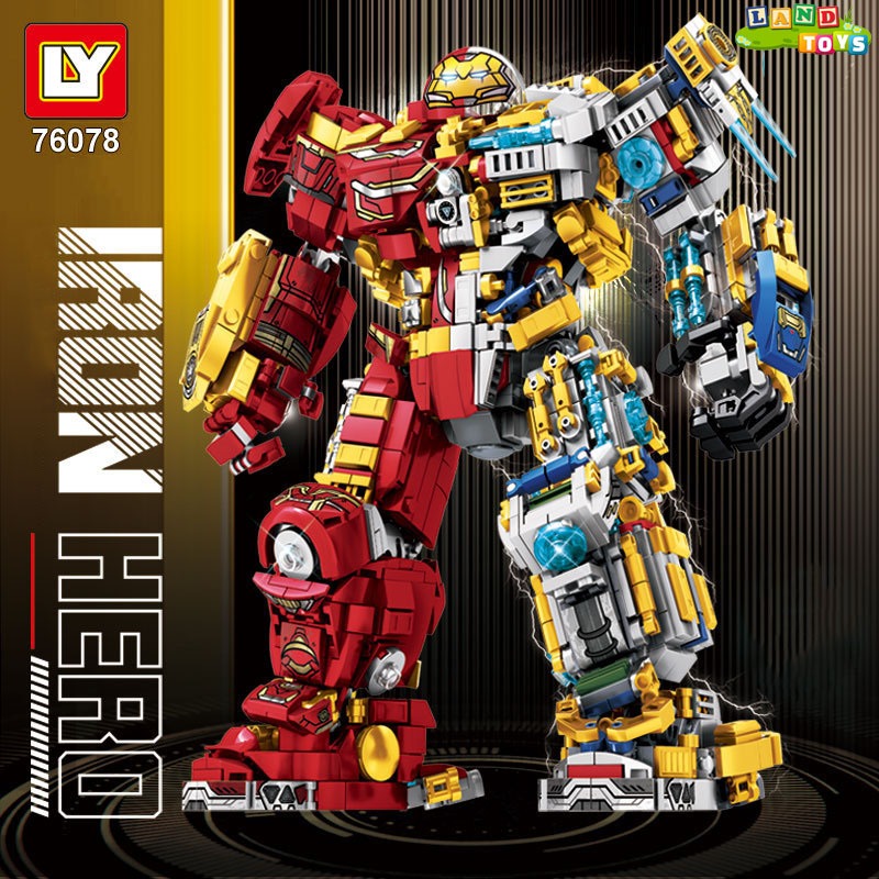 Lego Marvel Avengers Assembly ของเล ่ นหุ ่ นยนต ์ รุ ่ น IronMan Hulk Buster MARK 44 Infinity War No.LY76078