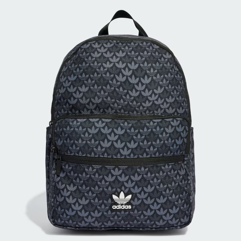 Adidas Monogram Unisex Three Leaf Backpack - สีดํา
