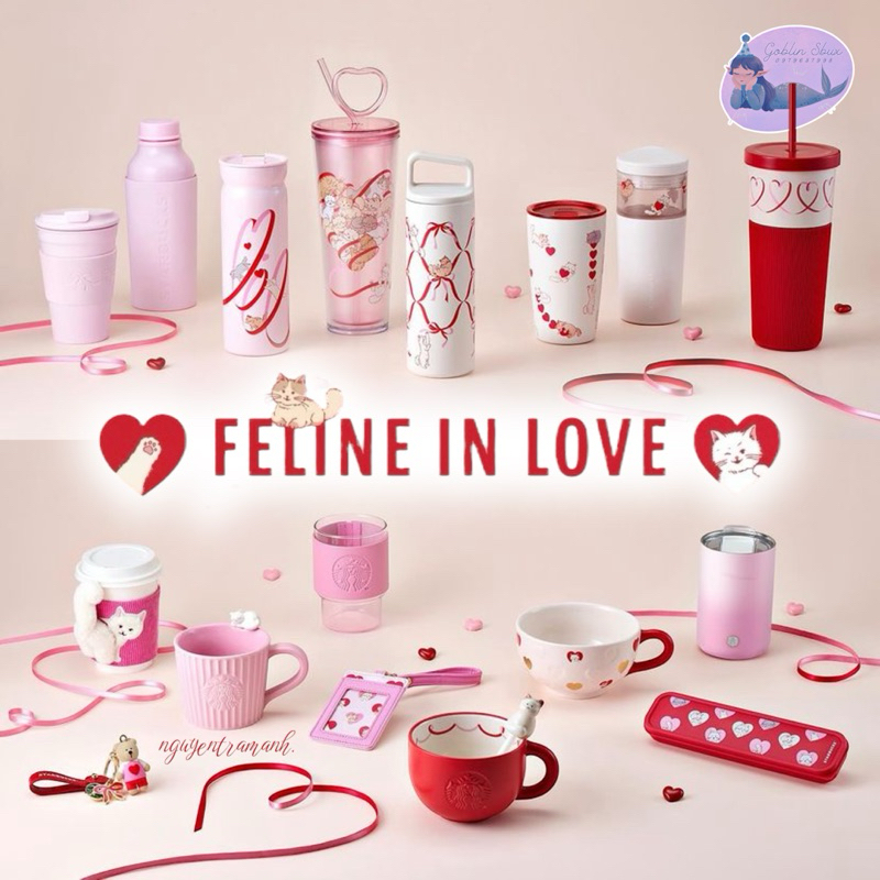 [Ready Stock] Starbucks VALENTINE 2024 Collection "FELINE IN LOVE " 🩷