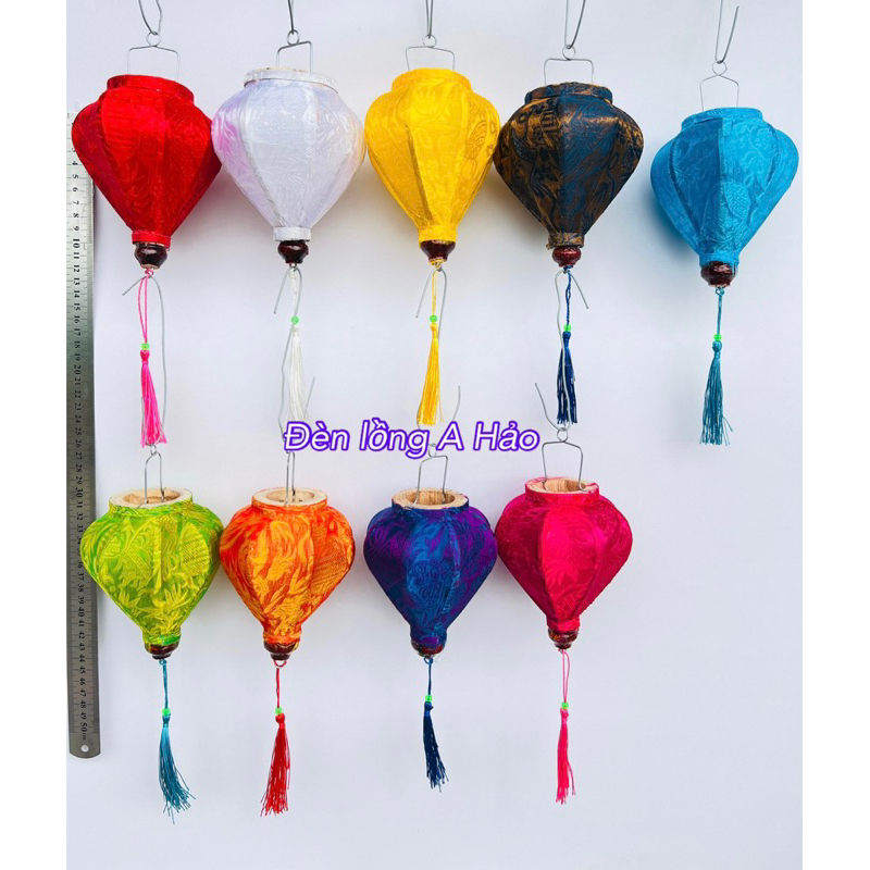 Mini Hoi an โคมไฟผ้า 12 ซม. ครบสีสําหรับตกแต่งกลางแจ้ง