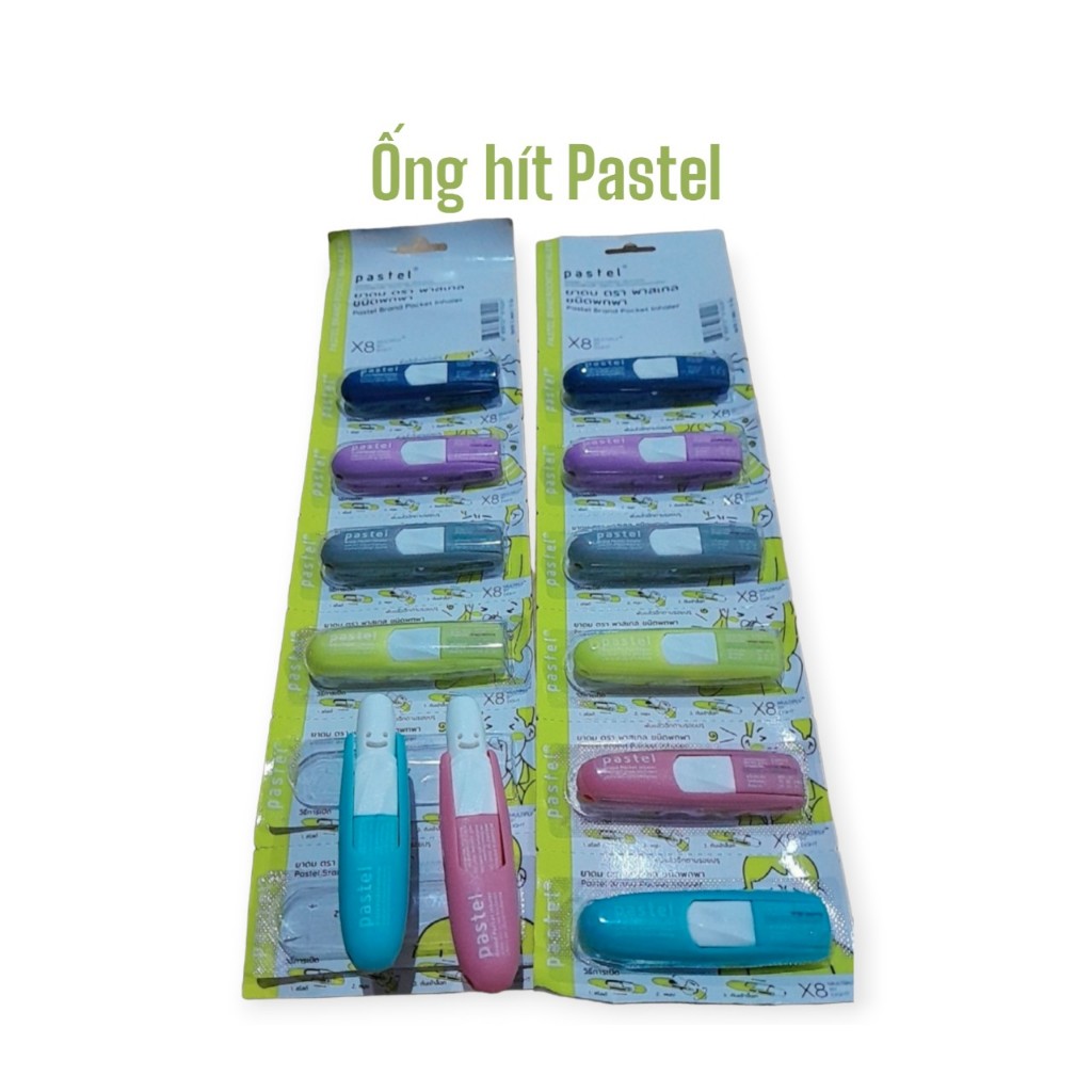 [Combo ] 6 Pastel Pocket Inhaler Thailand Nasal Inhalers 19cm Strap As Gift
