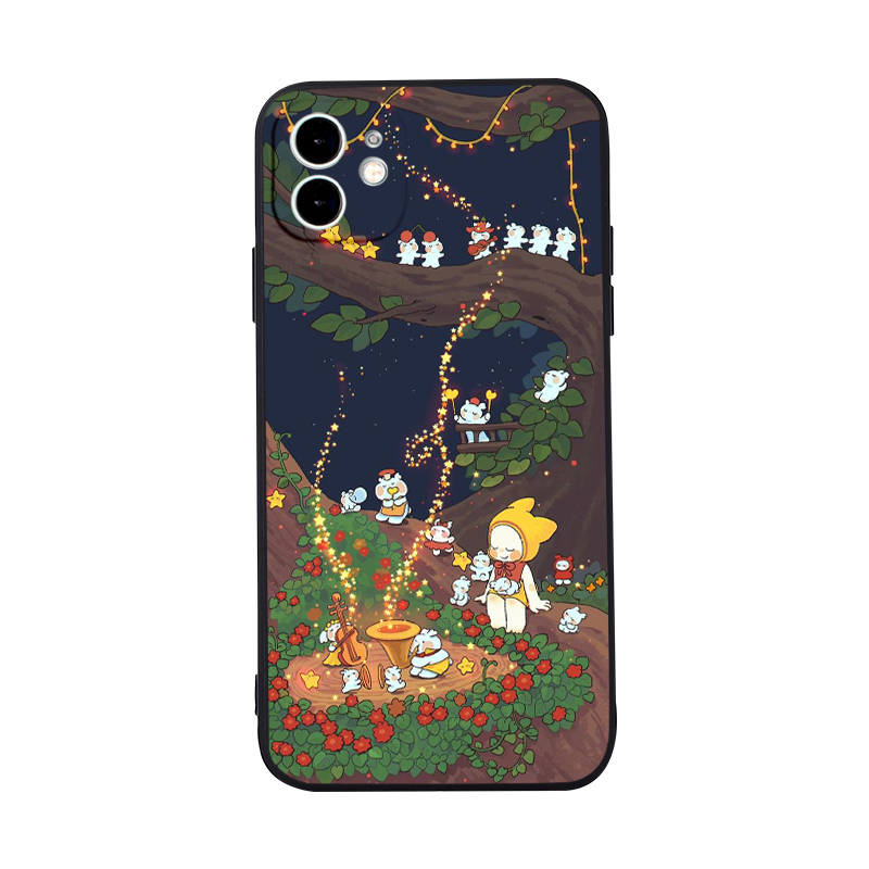 BVC Happy Tree และกระต่าย iPhone สําหรับ Iphone 15 13 14 12 11 Pro MAX X XR XS MAX 7 8P 6S q7301