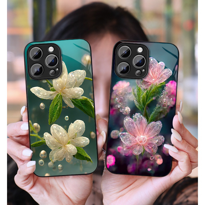 ดอกไม้กระจกนิรภัยสําหรับ iphone 13 14 PRO MAX 11 12 mini 13 PRO X XR XS MAX 8 PLUS 6 6s PLUS 7 k422