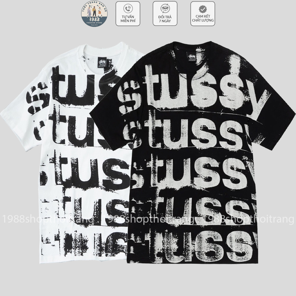 เสื้อยืดพิมพ์ลาย Stussy เสื้อยืดผ้าฝ้ายทรงหลวมสําหรับผู้ชายและผู้หญิง TT365