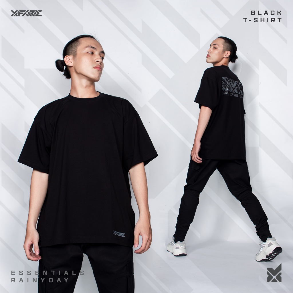 เสื้อยืด Xfire RAINY DAY สีดํา
