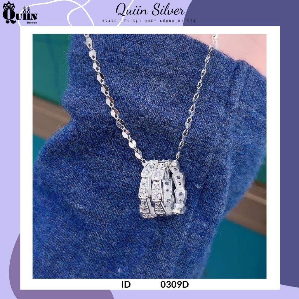 S925 Quiin Silver Chain/สร้อยคอ - จี้งูสําหรับผู้หญิง 0309D