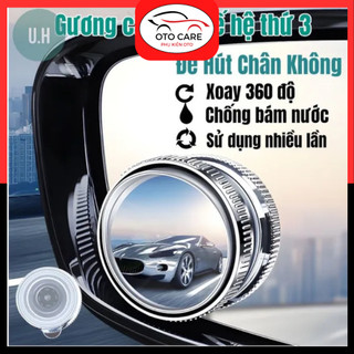 COMBO 2 Gương cầu lồi xoay 360, đế hít kính gắn gương chiếu hậu cực chắc chắn OTCVN