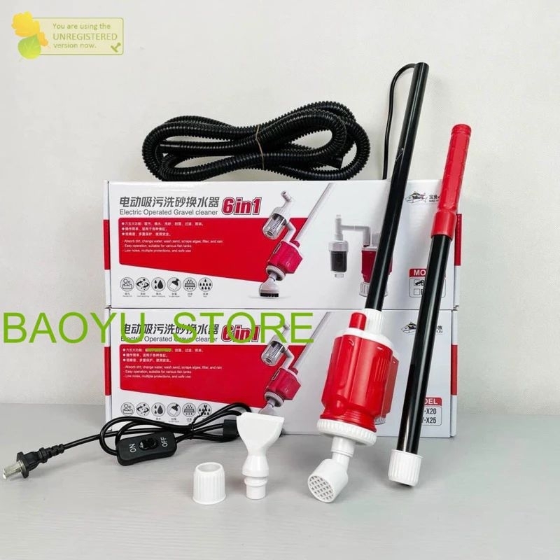 Baoyu X20 6-HEAD MULTI-FUNCTIONAL FISH TANK CLEANING - BAOYU X25