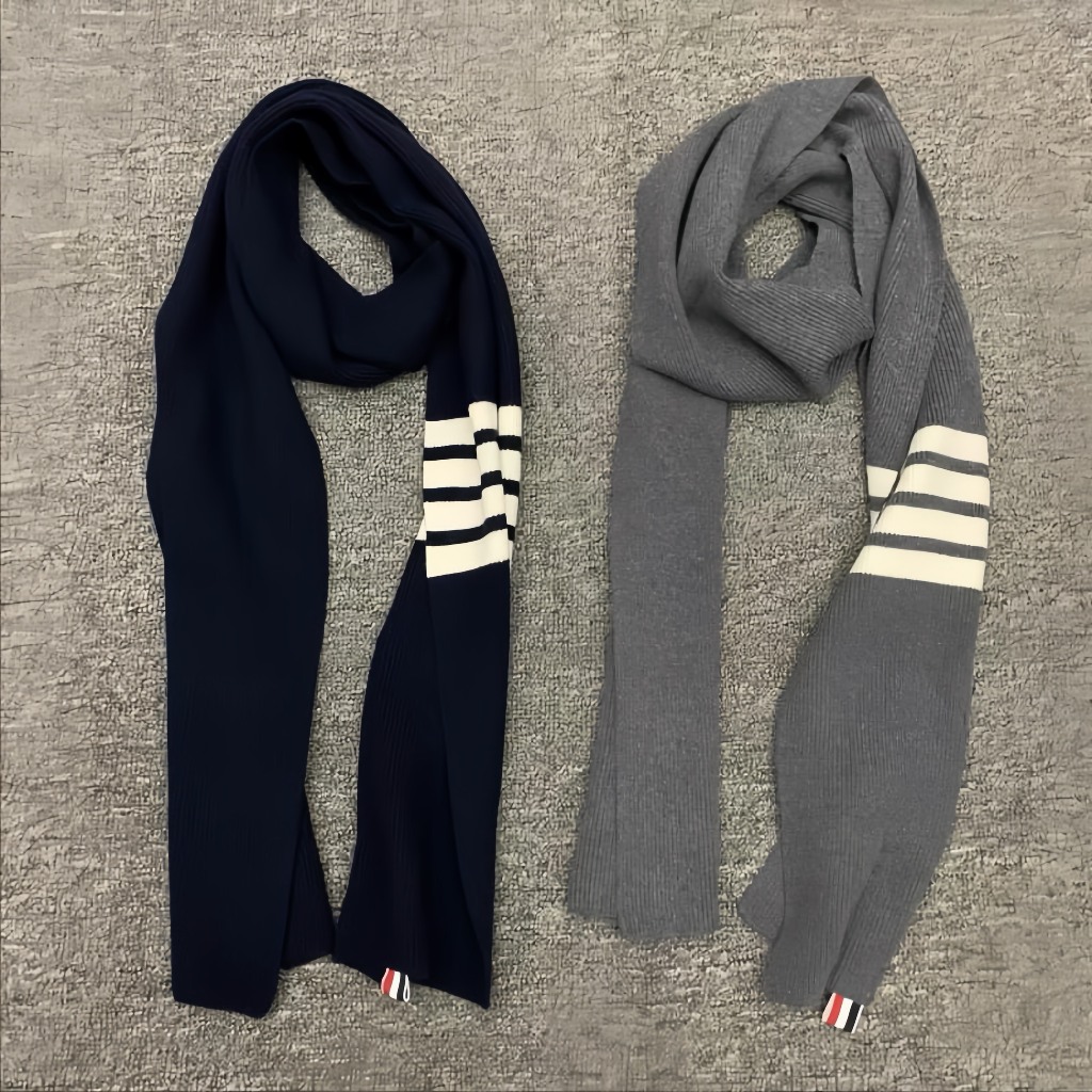 Thome Browne ผ้าพันคอผู้ชายและผู้หญิงลายทางสวยงามทําจากผ้าสักหลาดคุณภาพสูง Hottrend สุดฮอต