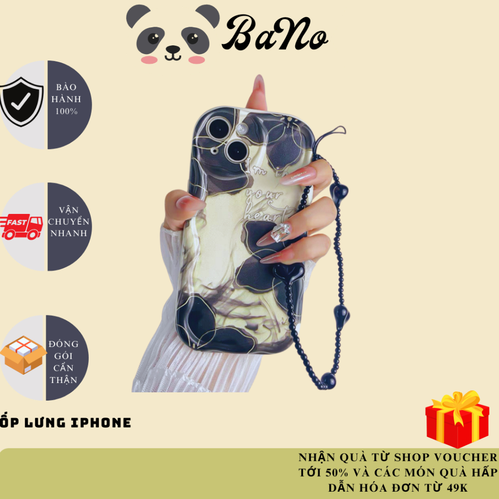 เคสโทรศัพท์สําหรับ iphone 7/8/7P/8P...14promax - เคสดอกไม้หมึกสีดํา