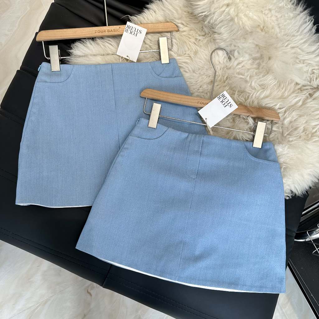 กระโปรงยีนส์ตัว ดีไซน์ 3 ชั้น พรีเมี่ยม Four Studio Q34