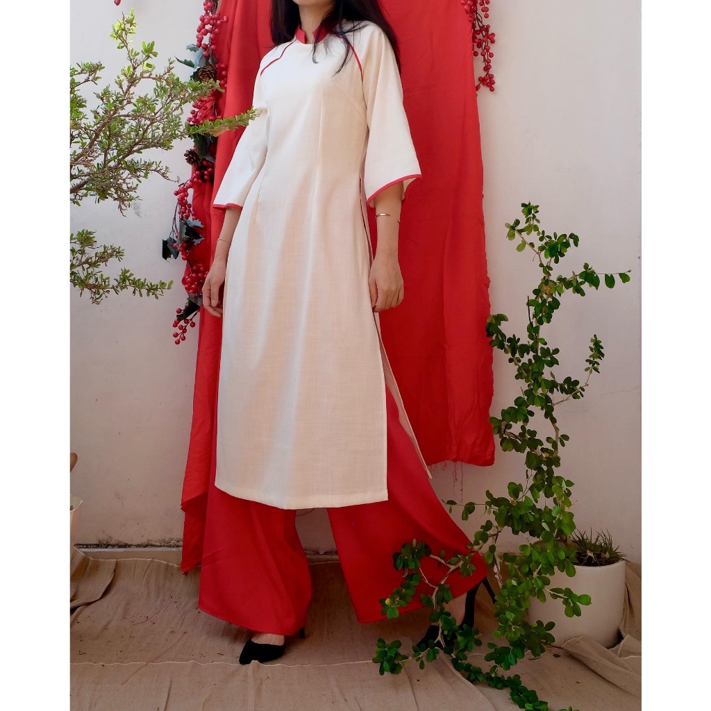 ผ้าลินินลาย ao dai - AD savanna