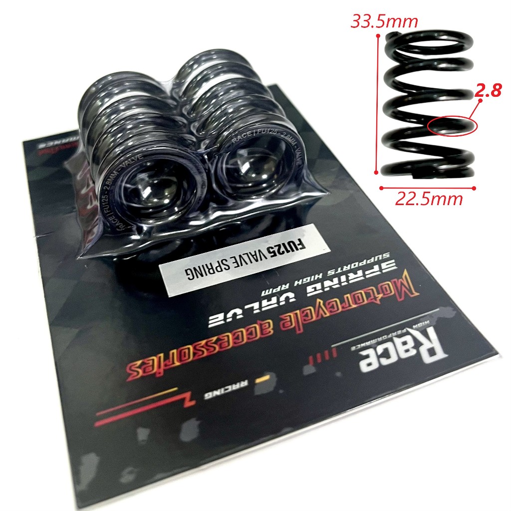สปริงหัว XO | โลหะผสมทนทานเป็นพิเศษ 2.8 Racing Valve Spring สําหรับ Wave125 Supra125 Dash125 MSX125 Future125 XRM125 RS125 [RACE]