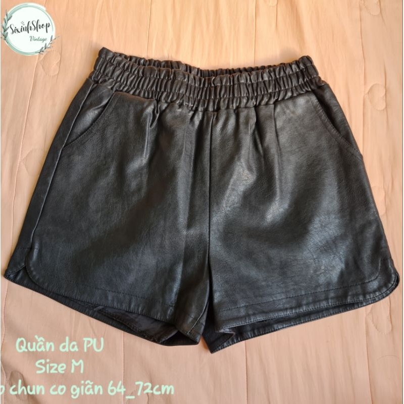 [2hand] QC กางเกงหนัง PU คุณภาพดีที่สุด [ไซส์ M เอวยางยืด 64_72cm] SKU QD0025