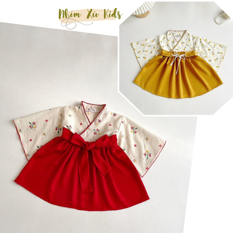 Renovated ชุดกิโมโนญี่ปุ่น KIDS Ruffled Hedgehog สําหรับเด็กผู้หญิง 1 ปีถึง 5 ปีผ้าไหมเปียกนุ่ม V032