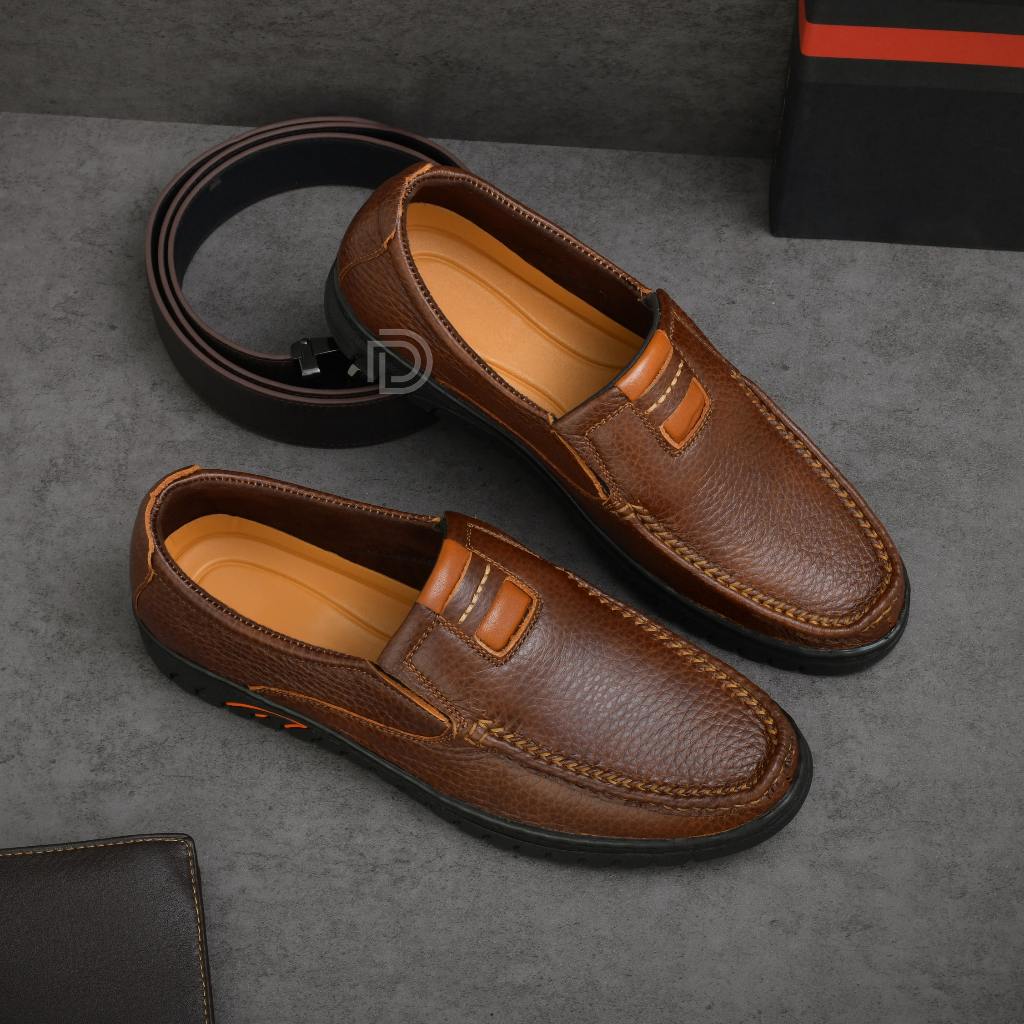 L368-duvis รองเท้าโลฟเฟอร์ผู้ชายหนังวัวแท้แบรนด์