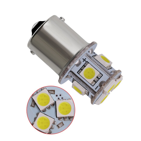 ไฟสัญญาณ LED สีขาว 1156 S25 P21W Ba15s 8 5050 SMD 12V 24V สําหรับรถยนต์
