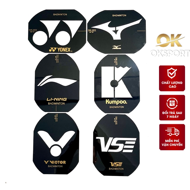 เฉพาะกรอบโลโก้ทาสีพื้นผิวไม้แบดมินตัน Yonexx, Liningg, Victorr, Kumpoo, Mizunoo และหมึกทาสี