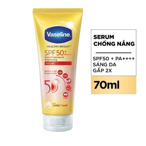 Vaseline 50x Body Sunscreen Serum ปกป ้ องผิวด ้ วย SPF 50 + PA + + To Make The Skin 2X 70ml Brighter