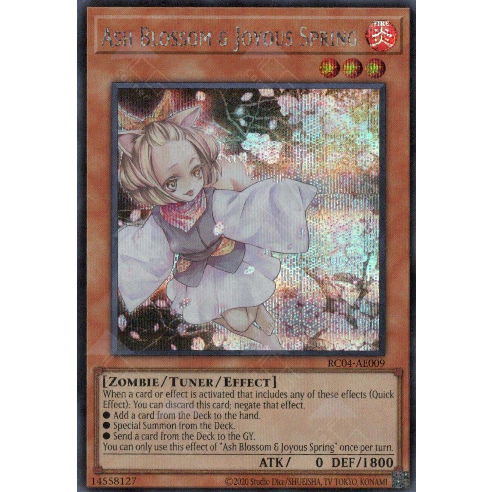 [ การ์ด Yugioh ของแท้ ] Ash Blossom & Joyous Spring - RC04-AE009