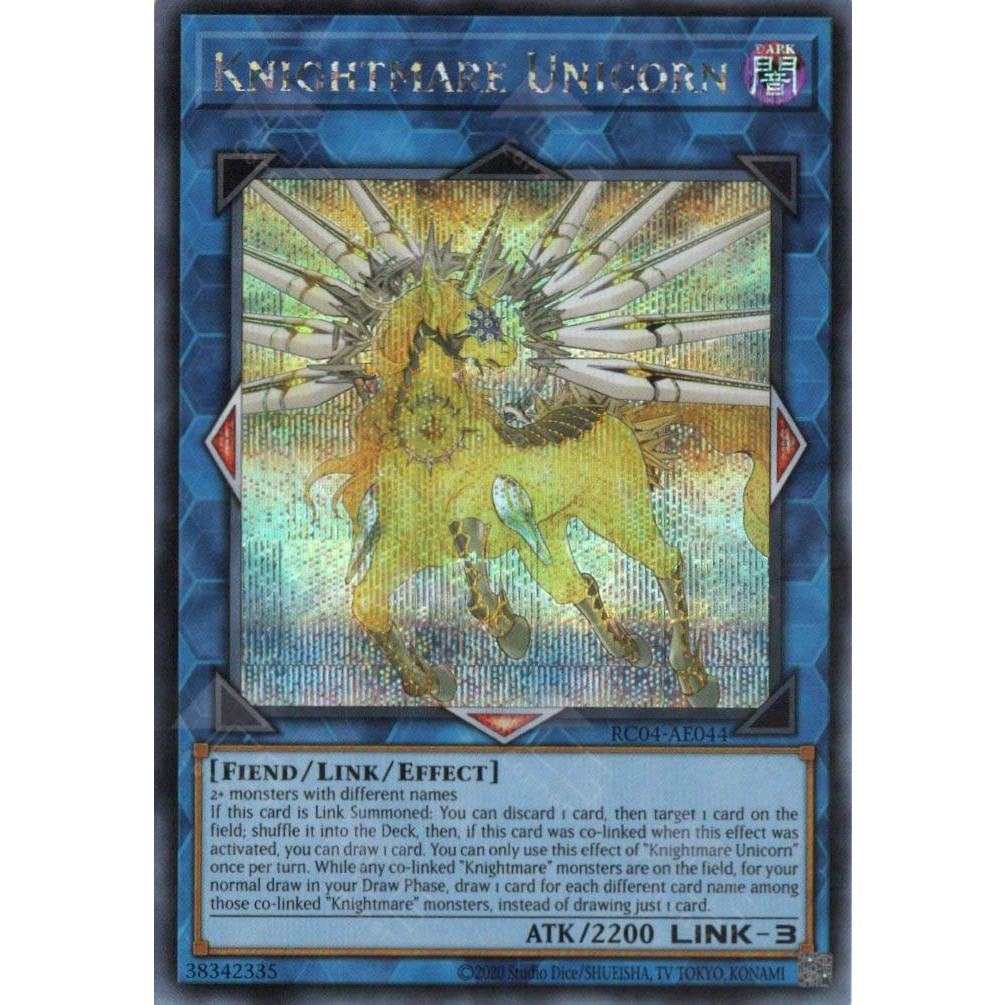 [ การ์ด Yugioh ของแท้ ] Knightmare Unicorn - RC04-AE044