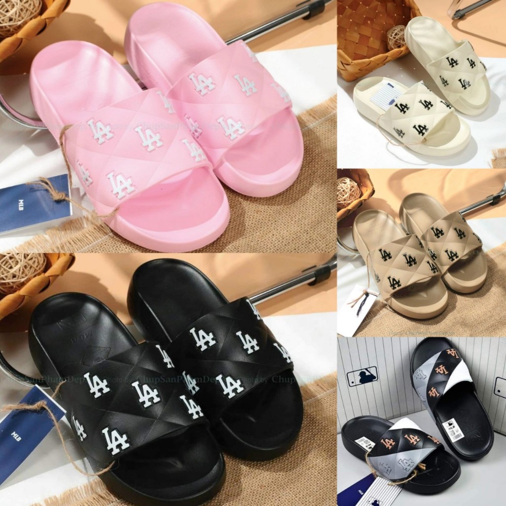 รองเท้าแตะ mlb ของแท้สําหรับผู้ชายและผู้หญิง, โมเดลแฟชั่นใหม่, รองเท้าแตะผู้ชาย mlb สูง-พื้นรองเท้า 