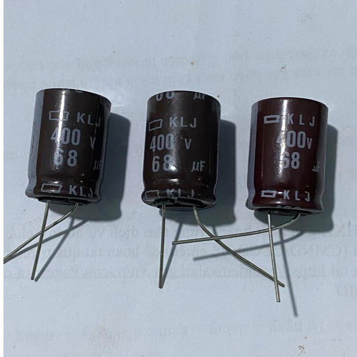 ตัวเก็บประจุ Nippon Chemi-con KLJ 105 C 400V 68uF การทดลองของเหลว